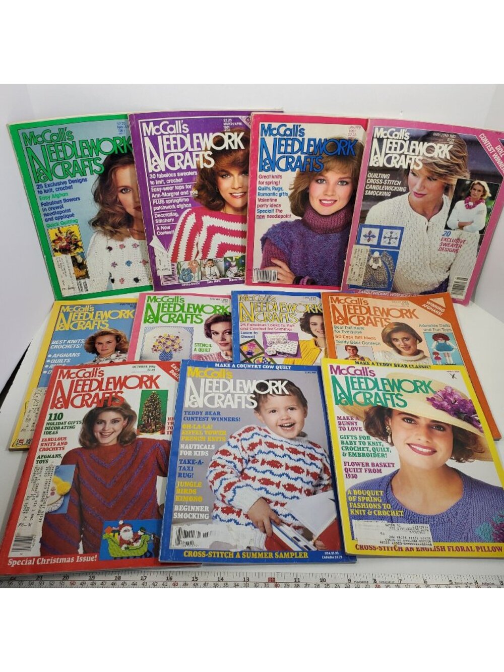 McCalls Needlework Craft 12 Magazine Lot 1980s Crochet Knit Stitch 81 83 84 89 - Picture 1 of 8